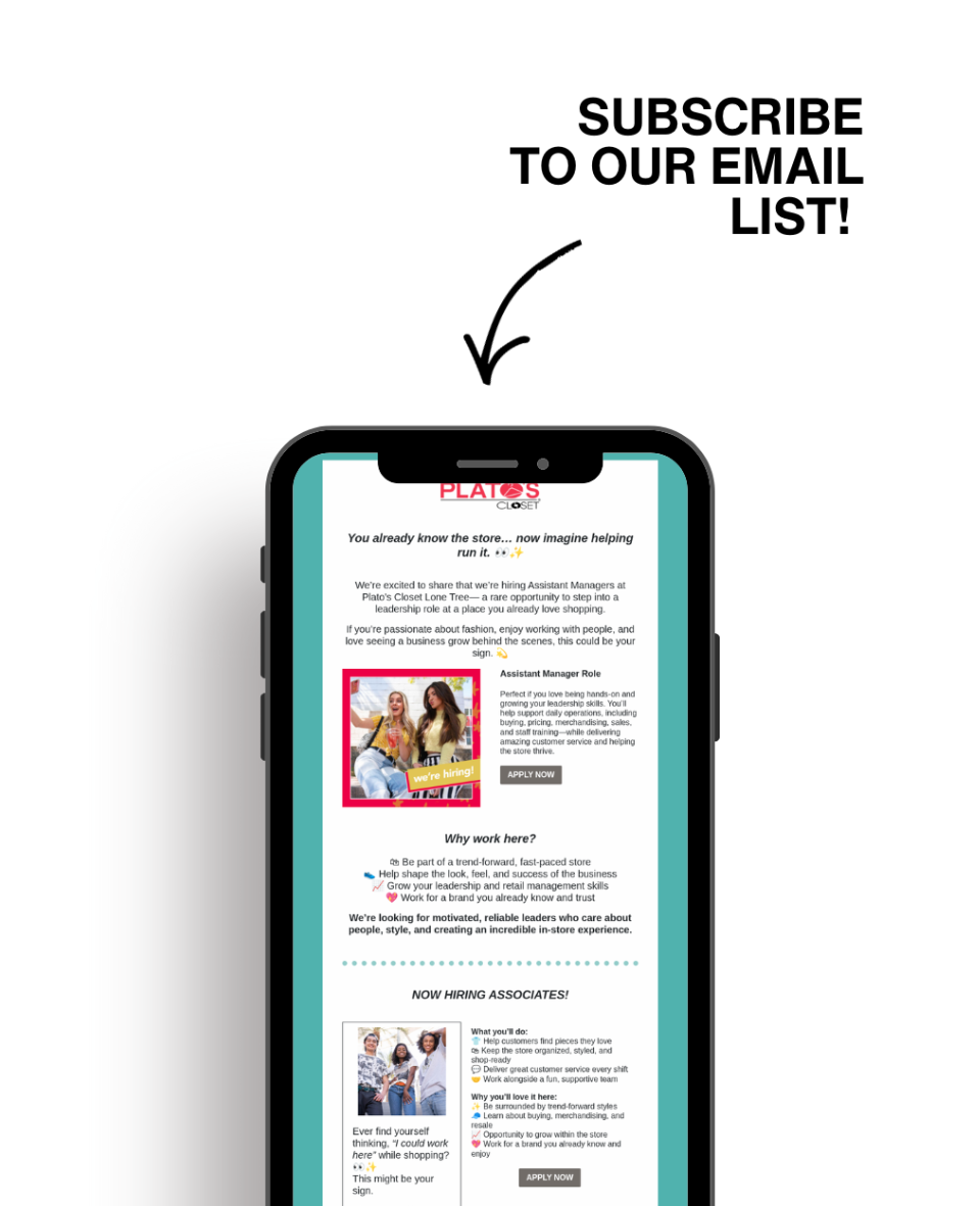 a phone with an email on the screen that says subscribe now